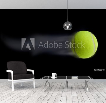 Bild på Tennis ball fast moving on black background